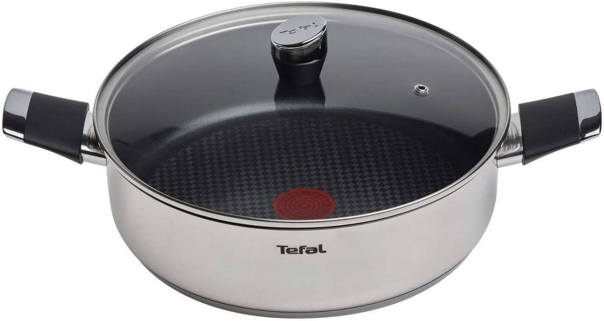 Tefal E8249044 Emotion 28cm Shallow Pan & Lid Casserole Pan