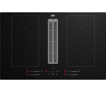 Beko HIXI84700UP 82cm Wide 4 Zone Induction Hob &amp; Extractor