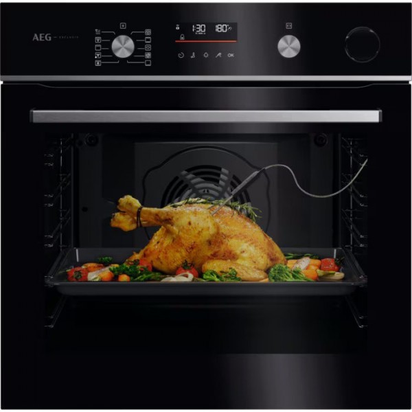 AEG GR6PB52FSB 6000 Pyrolytic 60cm Wide 72L Built In Electric Single Oven