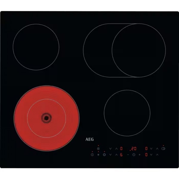 AEG HRX64360CB 3000 Series 4 Zone 60cm Wide Ceramic Hob