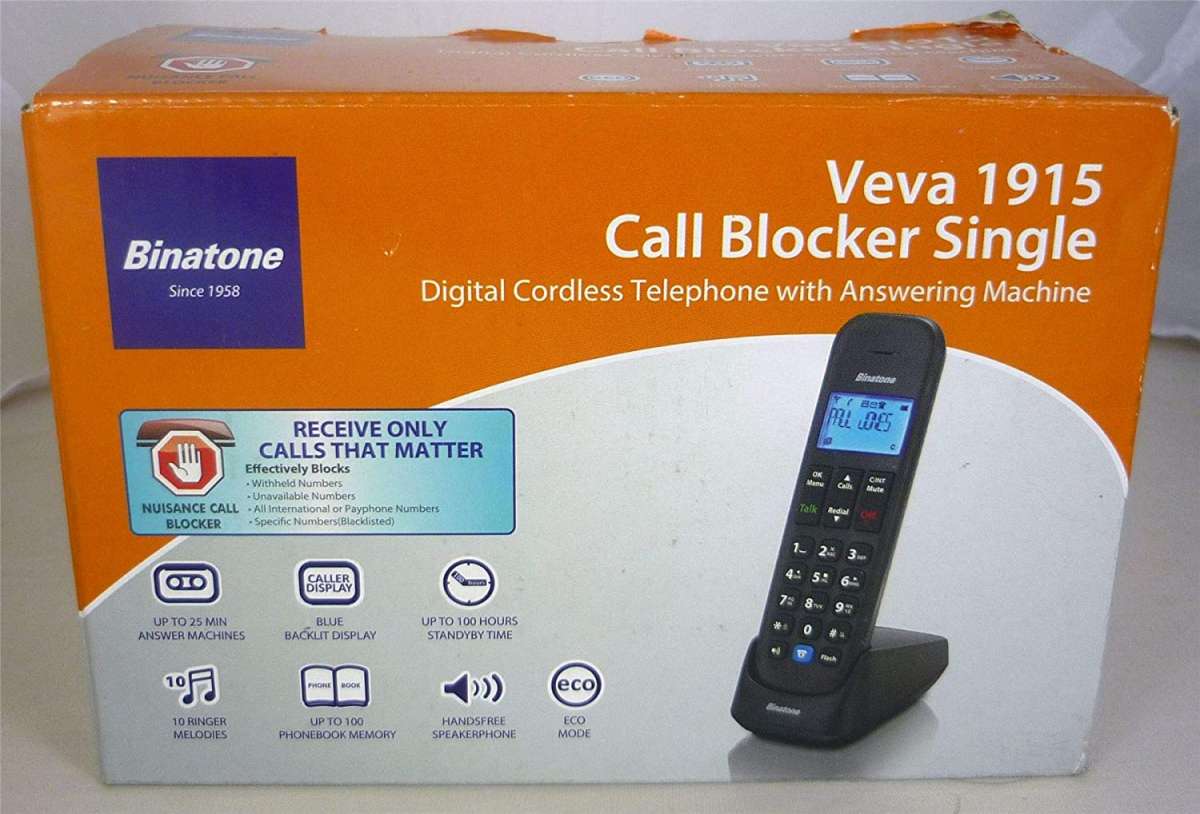 Binatone Veva 1915 Single Cordless Telephone with Answering Machine