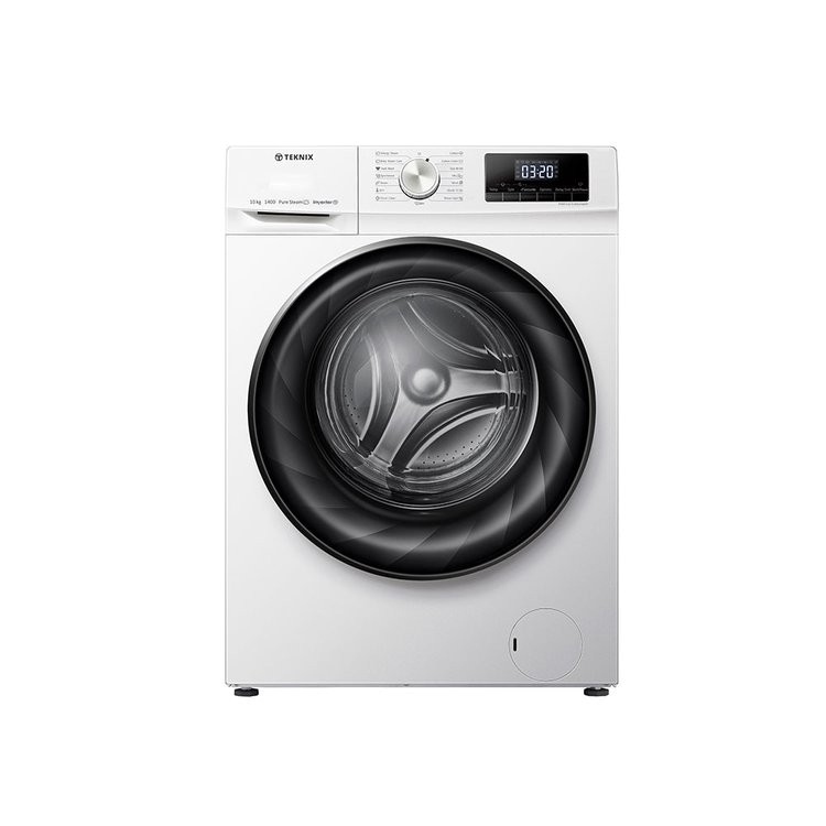 Teknix TKW10142HW 10kg A Rated Washing Machine, Steam Function, White
