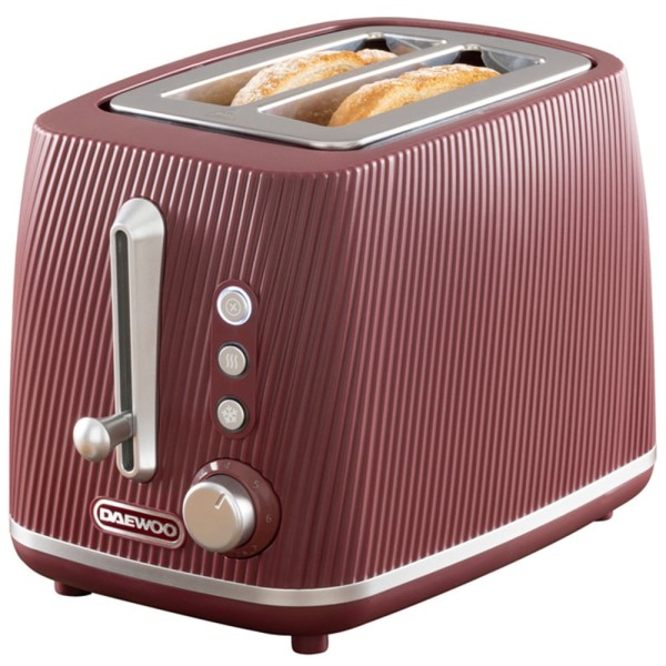 Daewoo SDA2778GE Cascade Textured Ruby 2 Slice Toaster