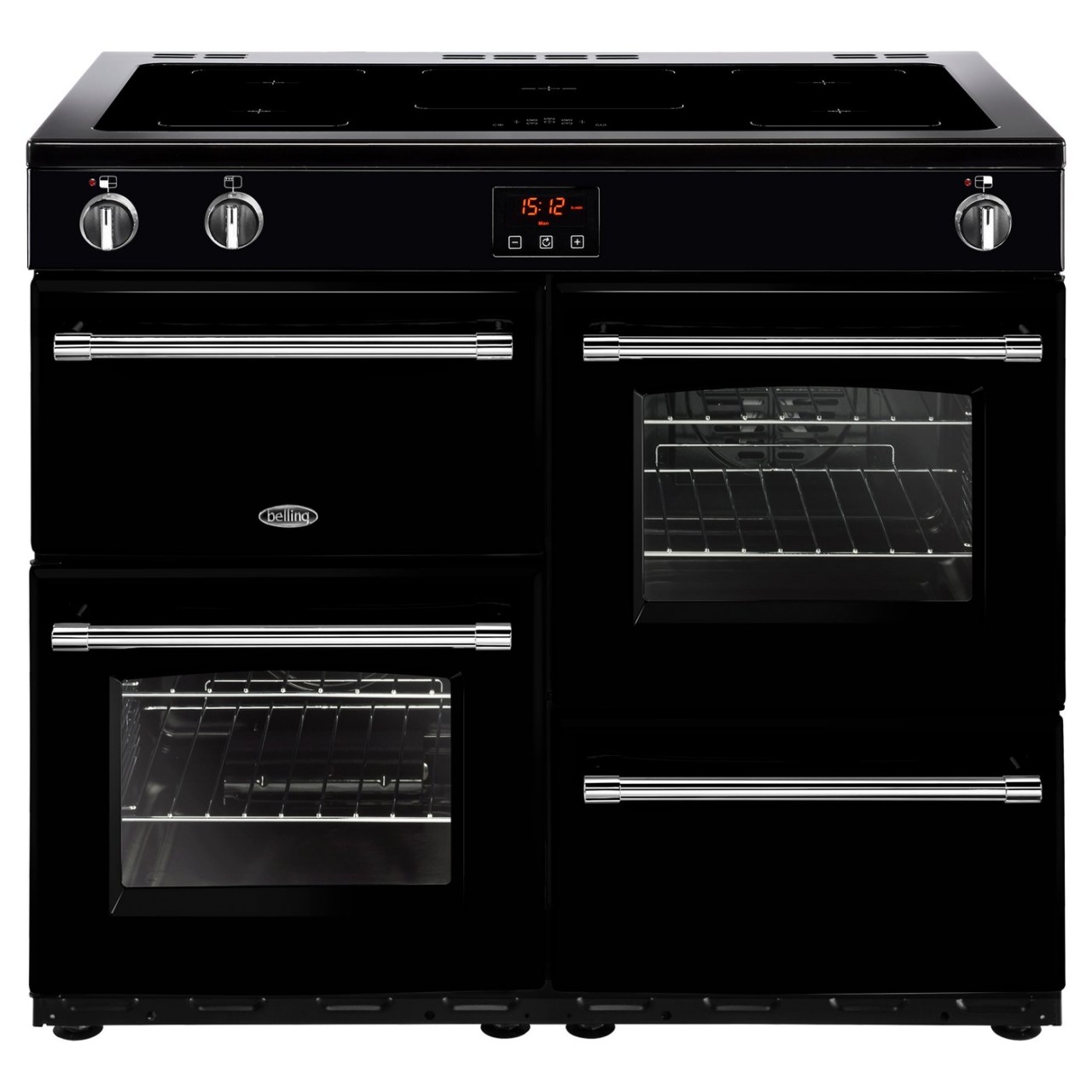 Belling Farmhouse 100Ei Black 100cm Wide Induction Range Cooker