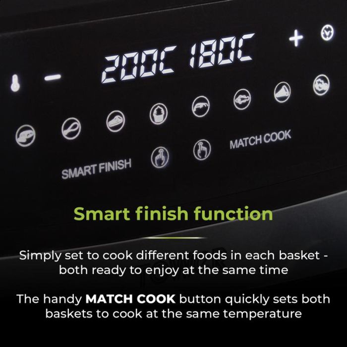 Tower T17088 Vortx 9L Dual Basket Air Fryer with 10 Presets