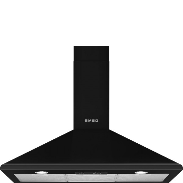 Smeg KSED95NEE 90cm Victoria Chimney Black Cooker Hood