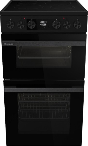 Hisense HDCEC5C10B Hi6 Catalytic 50cm Wide Double Oven Electric Cooker