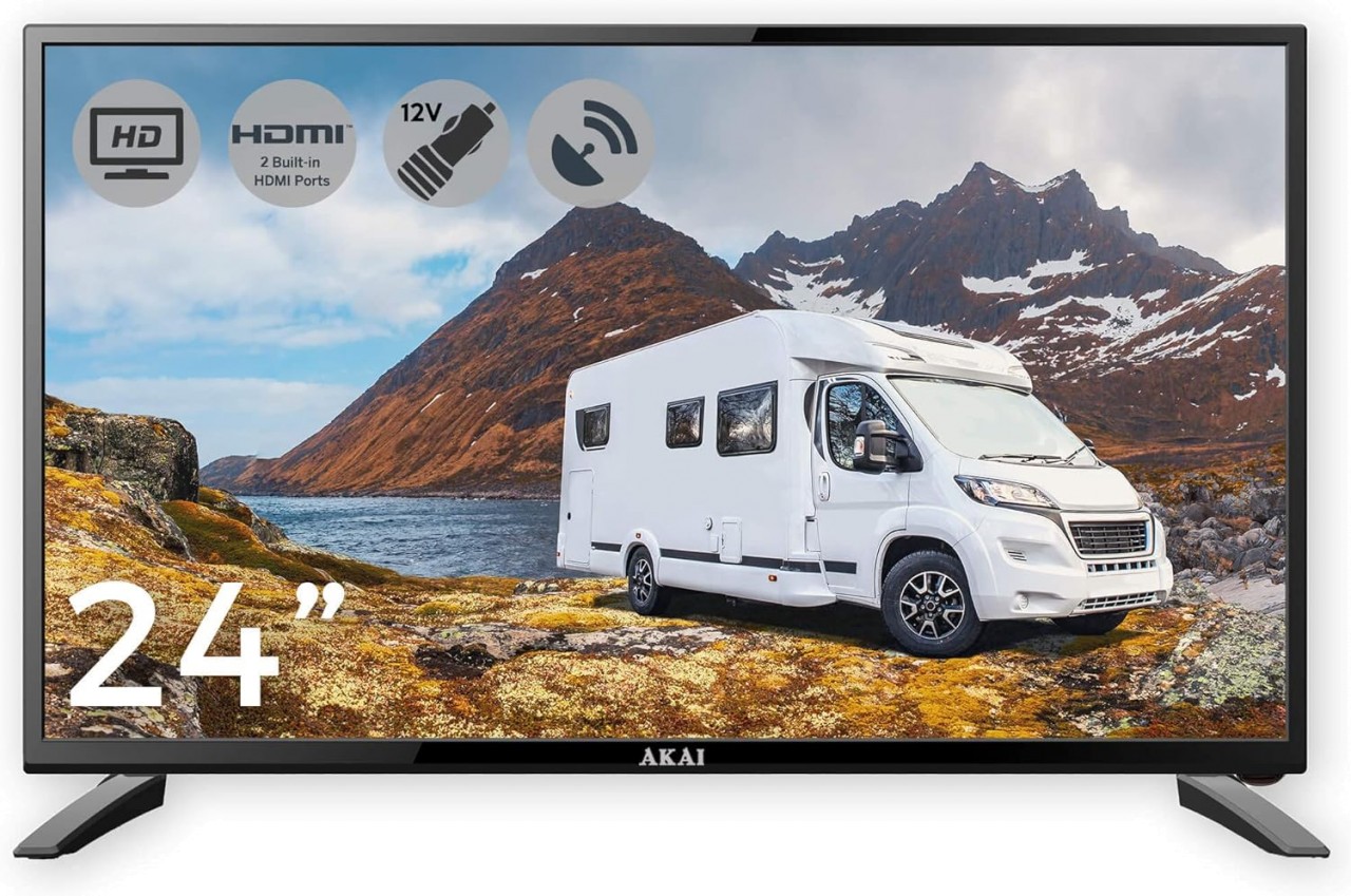 Akai AKTV2423NS 24" TV with 12V ideal for Caravans, Motorhomes, Boats