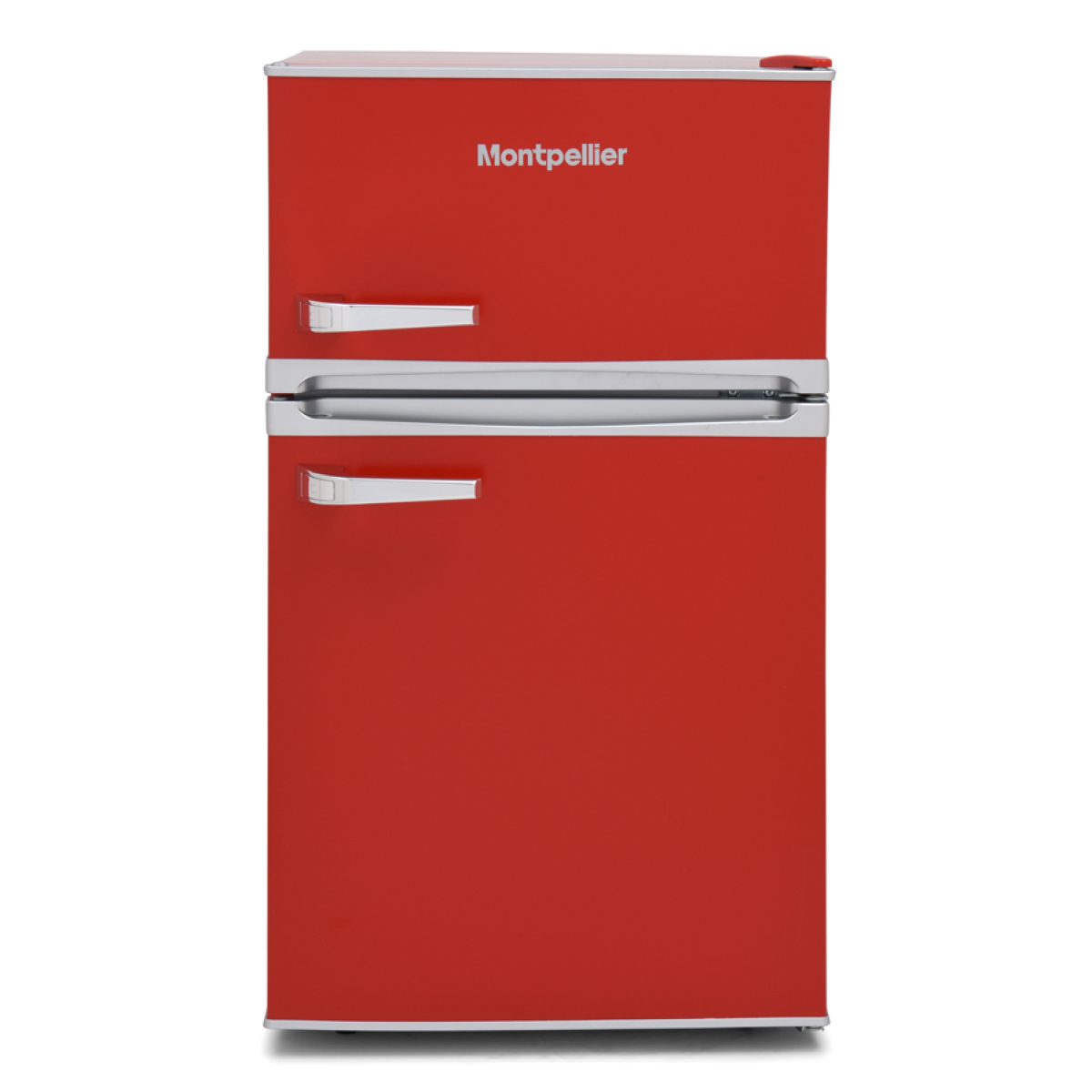 Montpellier MAB2035R Retro Style Under Counter Fridge Freezer in Red