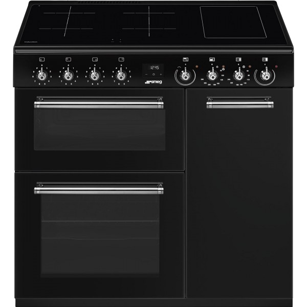 Smeg CX93IMBL 90cm Concert Black Electrical Cooker with Induction Hob