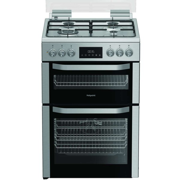 Hotpoint HDD6GDC2WX Dual Fuel 60cm Cooker Stainless Steel