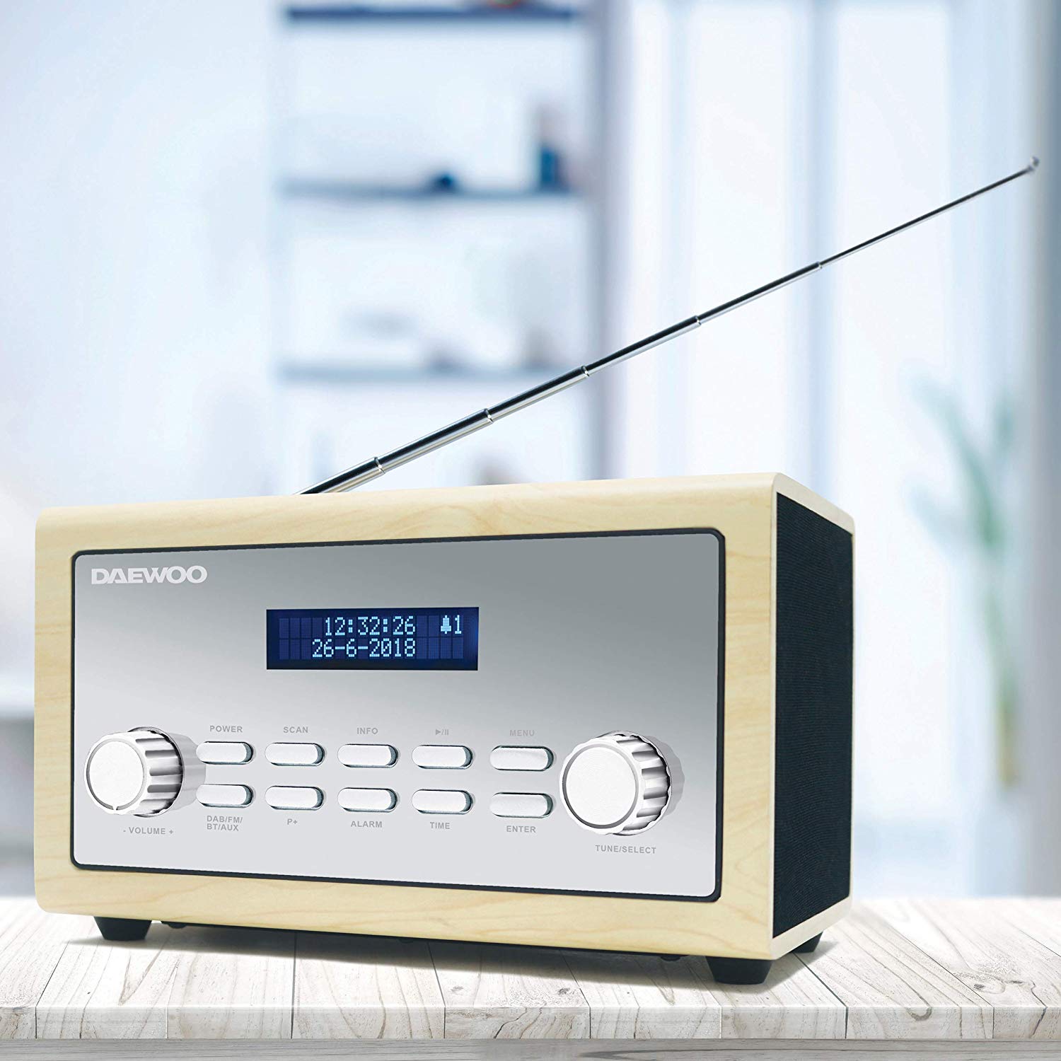 Daewoo AVS1298 DAB Radio with Bluetooth in Wood Finish G Craggs Ltd