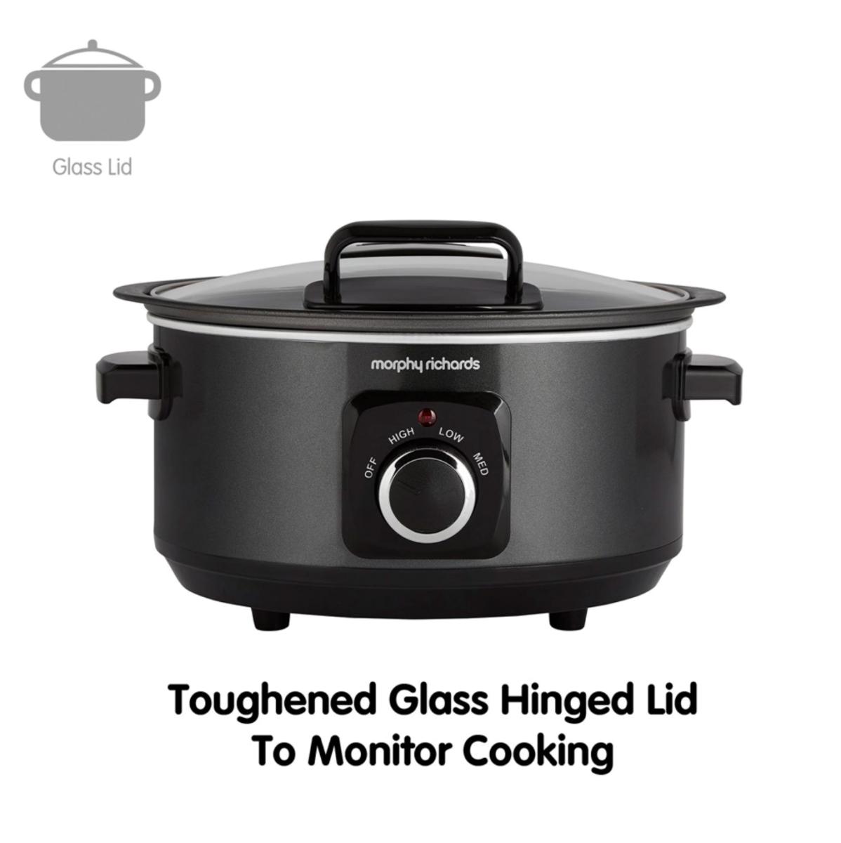 Morphy Richards 461020 Sear & Stew 6.5L Hinged Lid Slow Cooker in