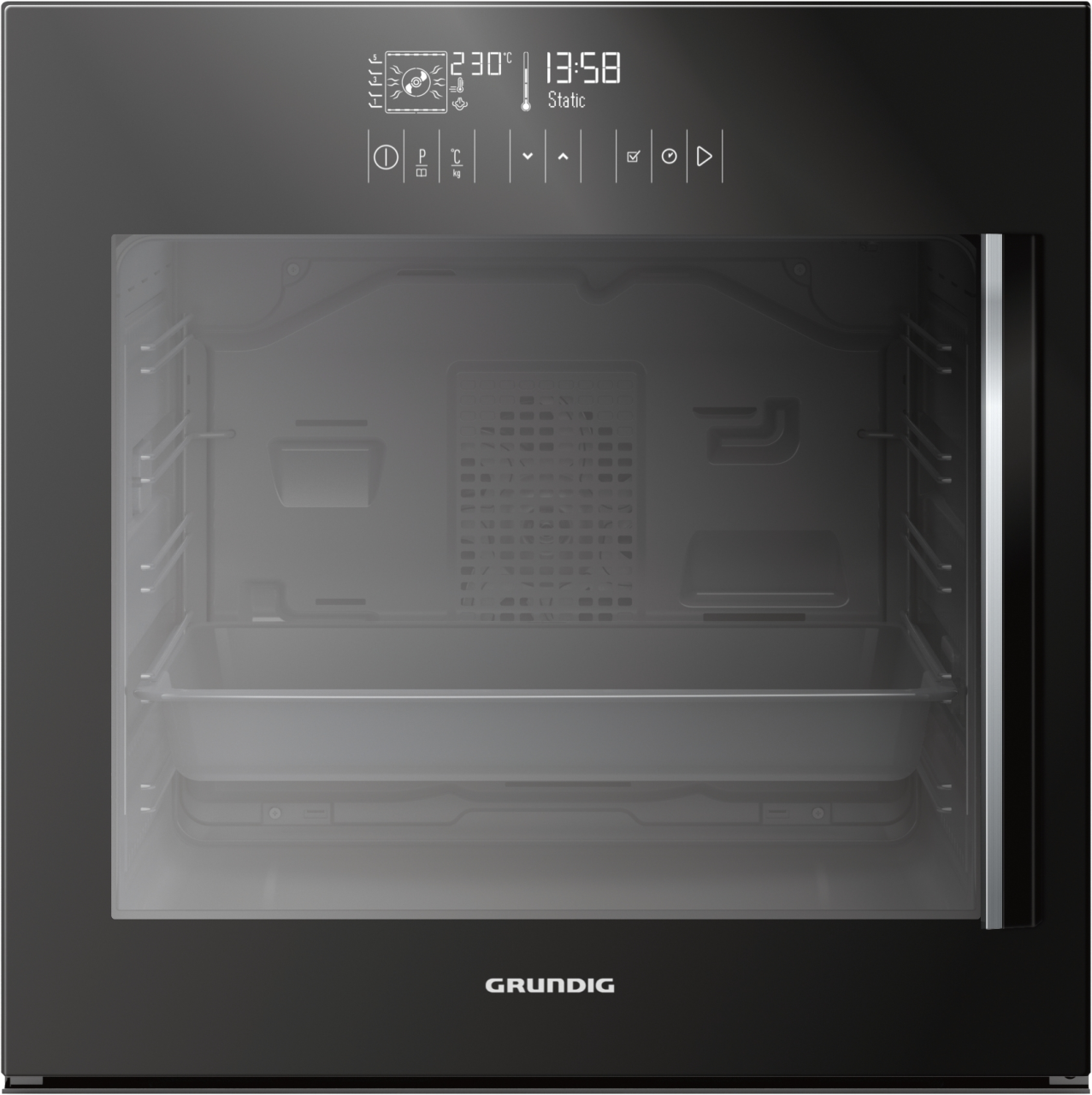 Grundig GEZS5700BL 80L Single Oven with Side Opening Door Single