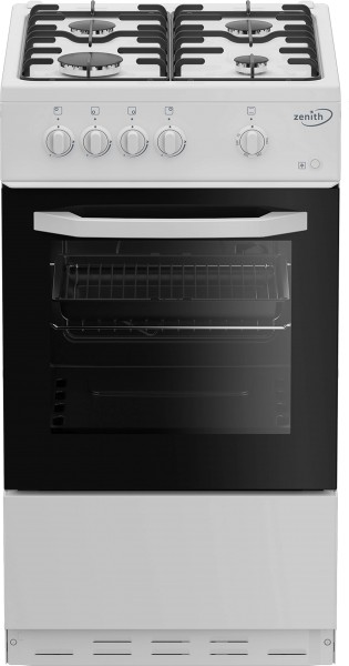 Zenith ZE501W 50cm Wide White Single Oven Gas Cooker