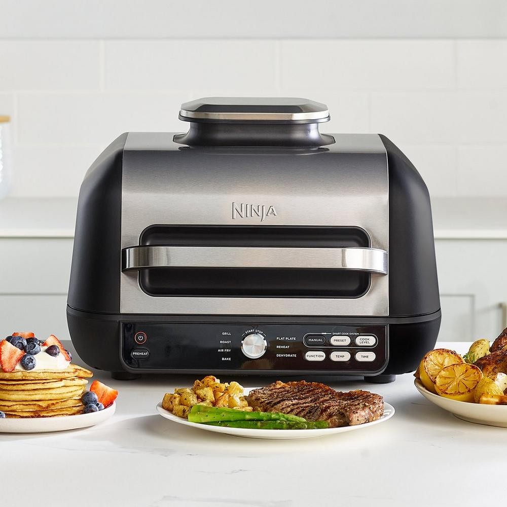 Ninja AG651UK Foodi Max Pro Health Grill, Flat Plate & Air Fryer