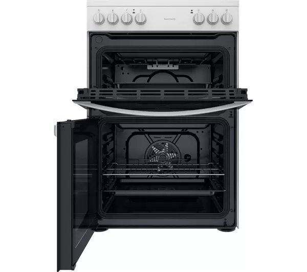 Indesit ID67V9KMW/UK 60cm Wide Double Oven Ceramic Cooker
