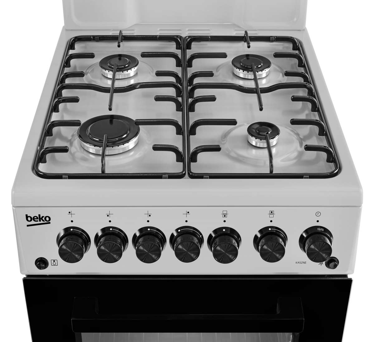 Beko KA52NES 50cm Wide Gas Cooker with Eye Level Grill in Silver G
