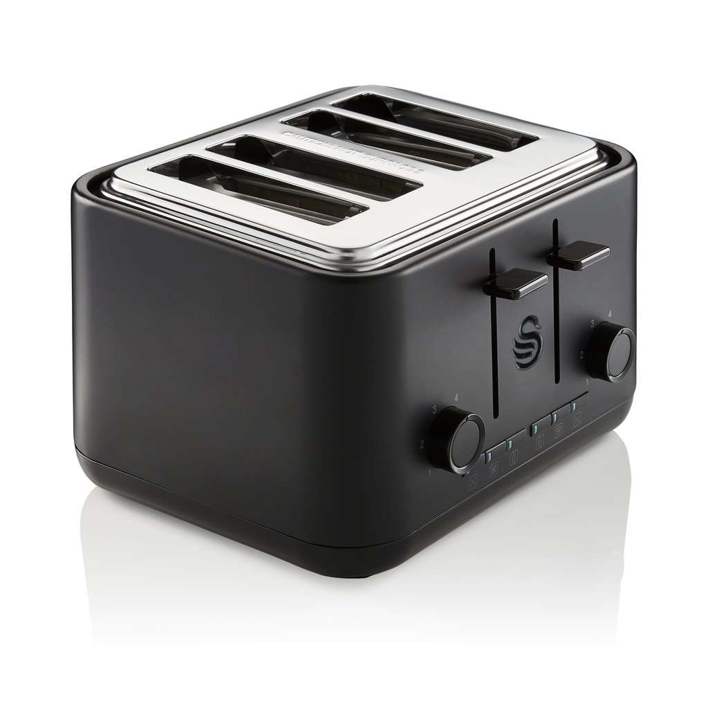 Swan ST34040BLKN Stealth 4 Slice Toaster in Matt Black G Craggs Ltd