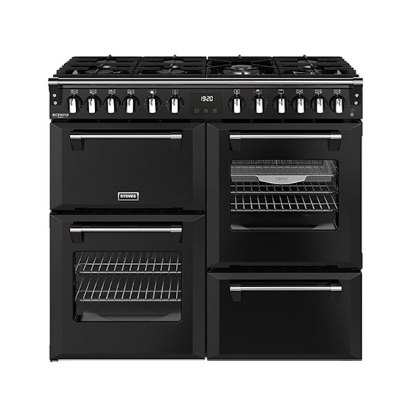 Stoves 444411871 Richmond Deluxe 100cm Wide Dual Fuel Range Cooker in Black