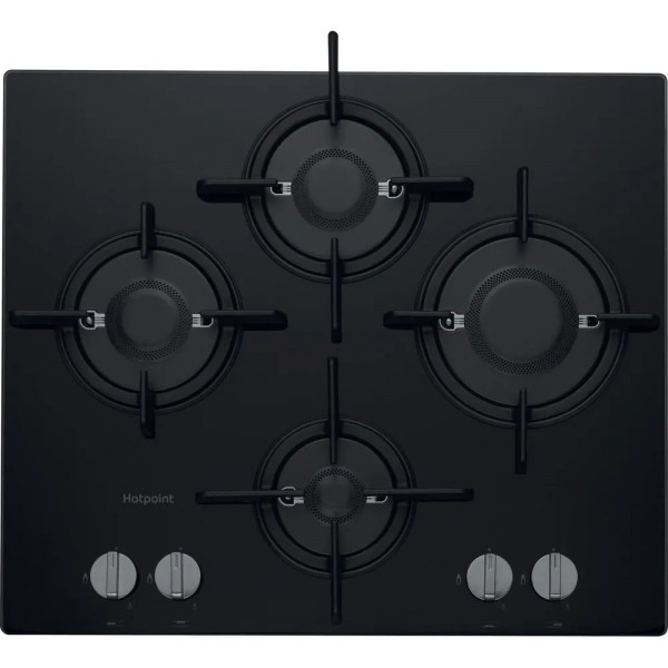 Hotpoint FTGHG641DHBK 60cm Wide 4 Burner Gas on Glass Hob