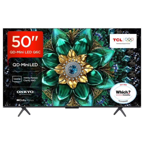 TCL 50Q6C-UK 50&quot; 4K Ultra HD QD Mini LED Google TV