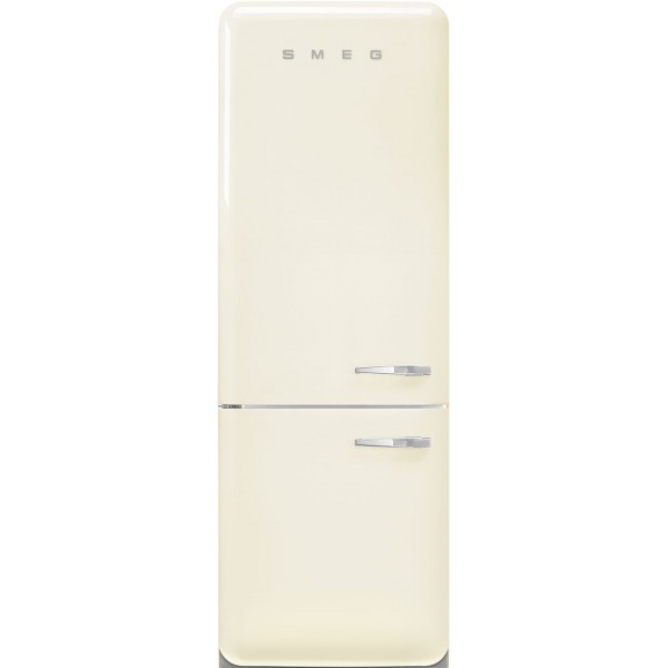 SMEG FAB38LCR6 Retro Free Standing Refrigerator in Cream, Left hand hinge