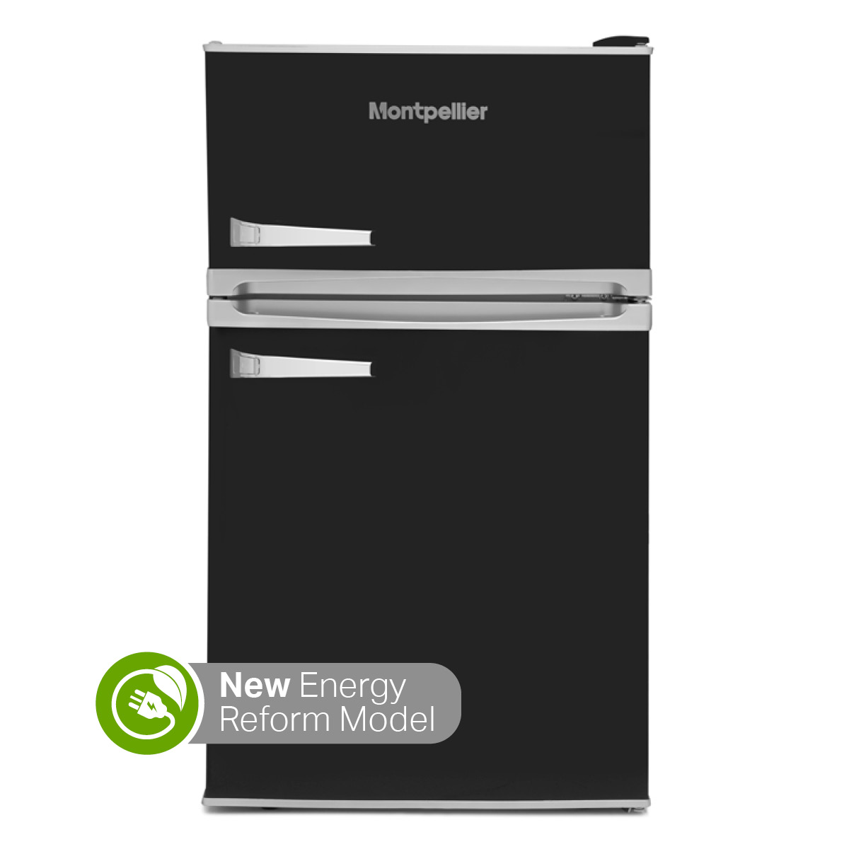 Montpellier MAB2035K Retro Style Under Counter Fridge Freezer in Black