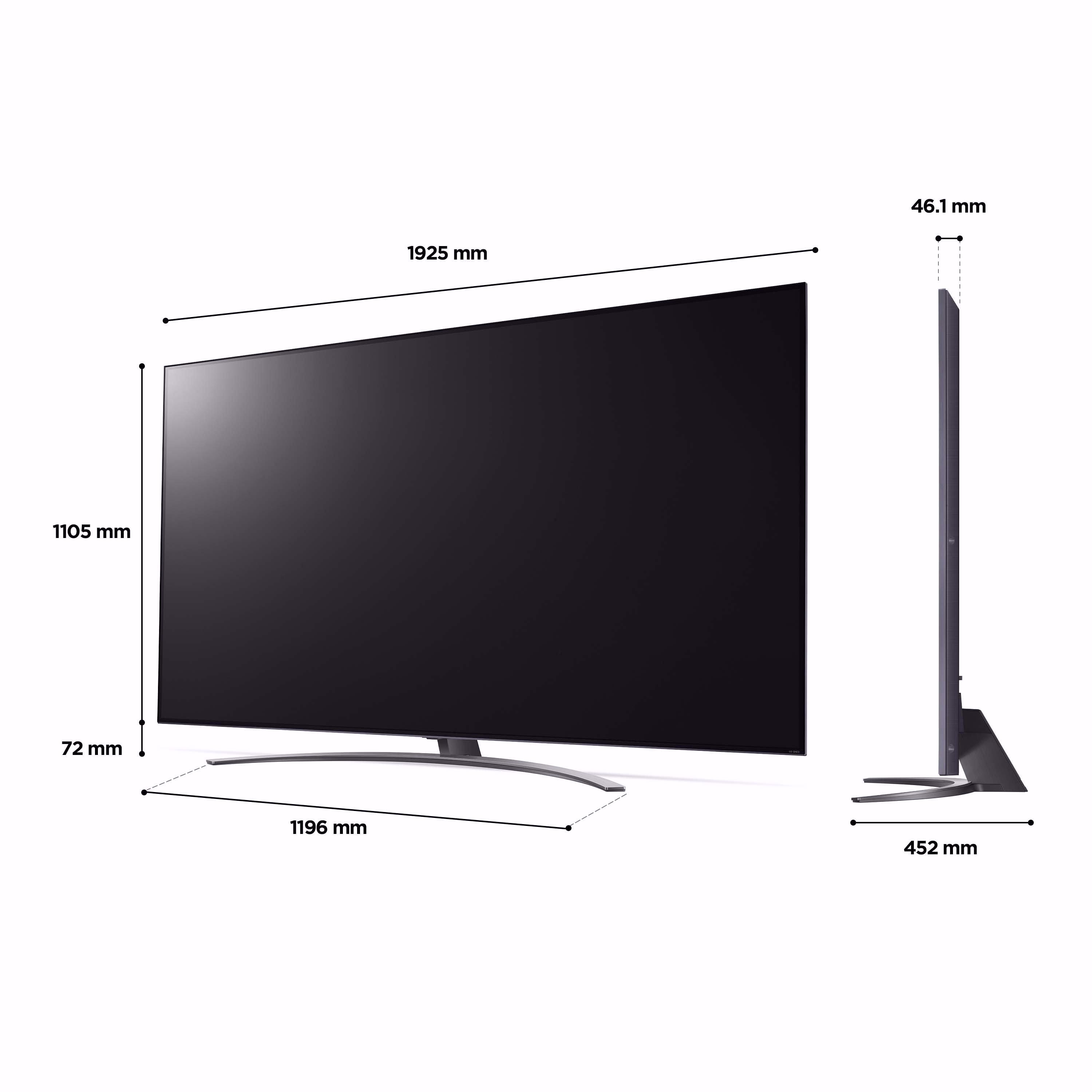 LG 75QNED816QA 75" 4K UHD QNED Smart TV In Silver | G Craggs Ltd