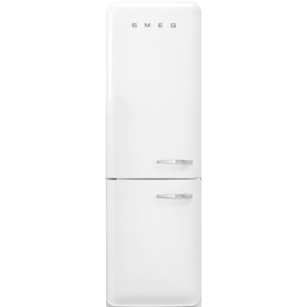 Smeg FAB32LWH6UK Retro Free Standing Refrigerator in White, Left hand hinge