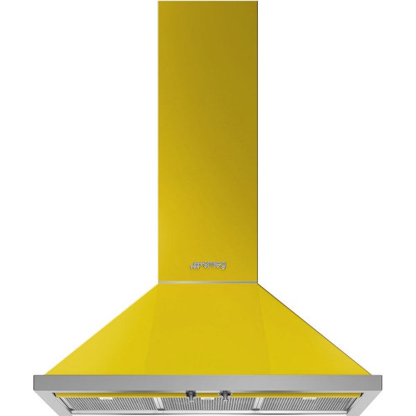 Smeg KPF9YW 90cm Portofino Yellow Chimney Cooker Hood