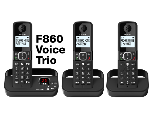Alcatel F860TRIO Triple Cordless Phones with Answering Machine