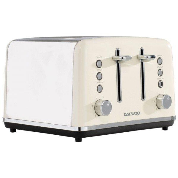 Daewoo SDA1585GE Cream Kensington 4 Slice Toaster