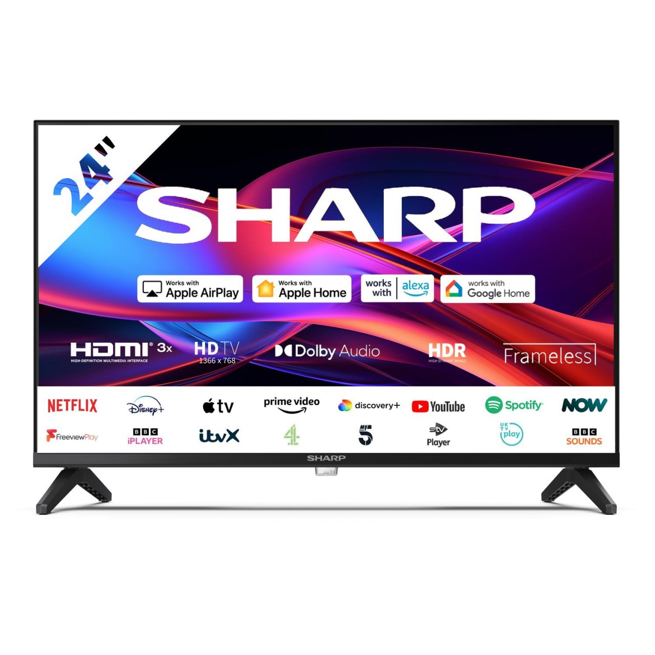Sharp 1T-C24GD2225K 24" HD Frameless Smart TV