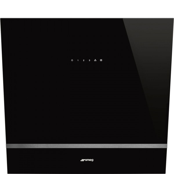 Smeg KV26N 60cm Angled Black Chimney Cooker Hood
