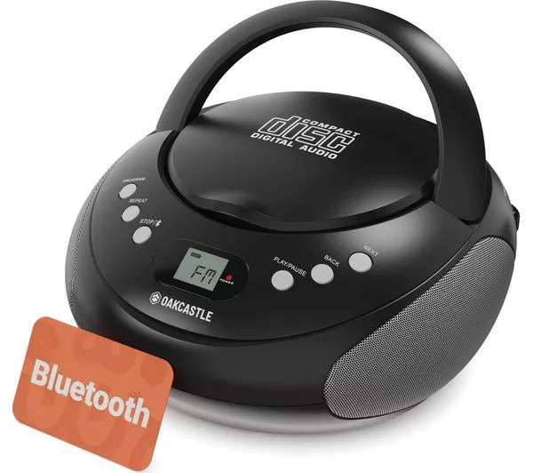 Oakcastle CD250BLK Portable Bluetooth CD Player | G Craggs