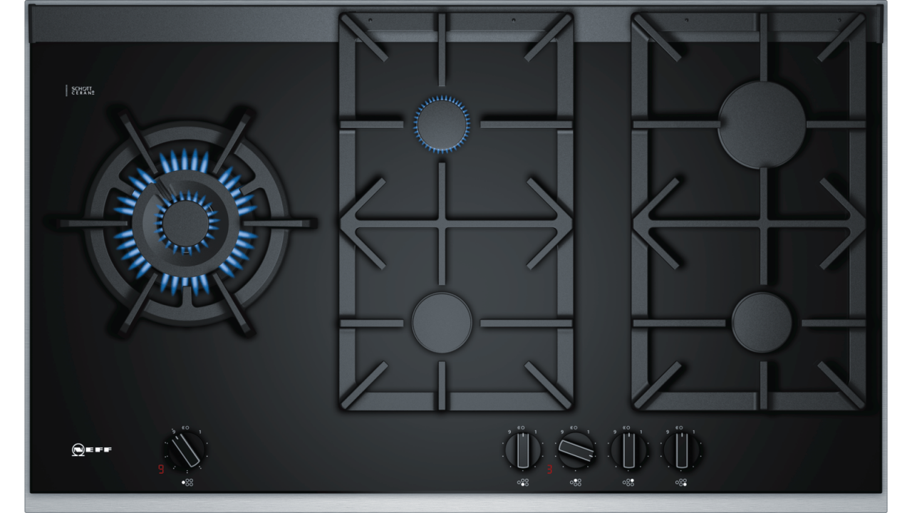 Neff N 90 Gas hob 90 cm Ceramic, Black T29TA79N0 Gas Hobs Cooking