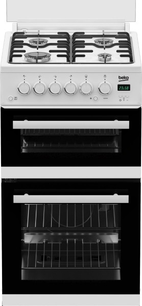 Beko EDG507W 50cm Wide Double Oven Gas Cooker