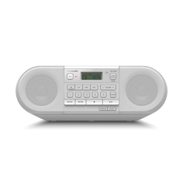 Panasonic RX-D550E-W White Radio with CD, Bluetooth and USB