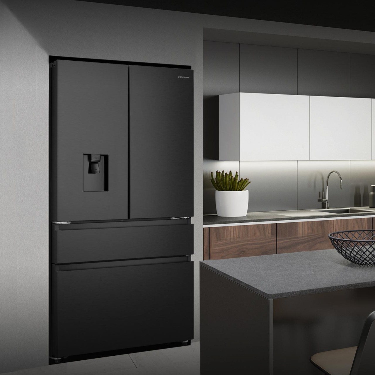 Hisense RF749N4SWFE 92cm Wide Multi-Door Frost Free Fridge Freezer