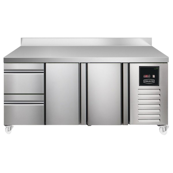 Sterling Pro SPI7180211SB Green 180cm Wide 214L 2 Doors 2 Drawers Counter Fridge