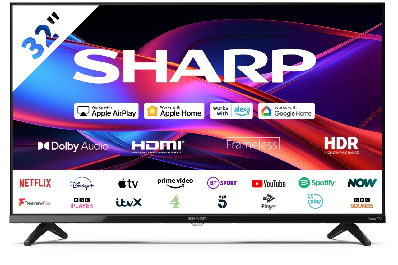 Sharp 1T-C32GD2225K 32" HD Frameless Smart TV