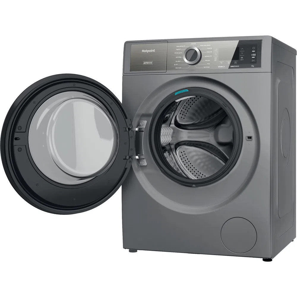 Hotpoint H8W946SBUK 9kg Washing Machine with Steam Function In Silver