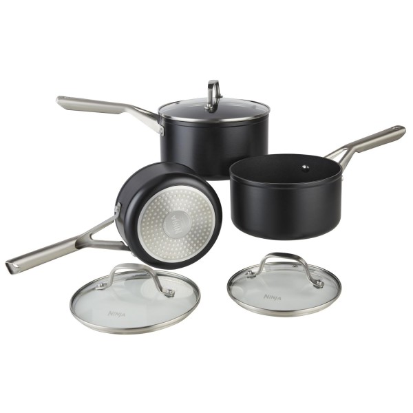 Ninja C13000UK Essentials Black 3 Piece Set Pan Cookware
