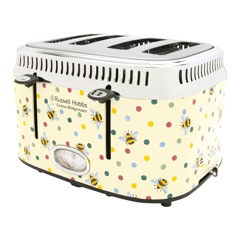 Russell Hobbs 27250 Emma Bridgewater Bumble Bee & Polka Dot 4 Slice Toaster