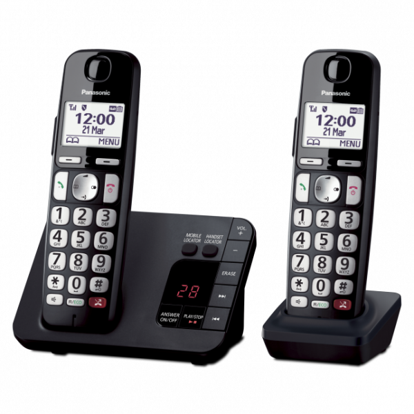 Panasonic KX-TGE822EB Digital Cordless Phone with Answering Machine