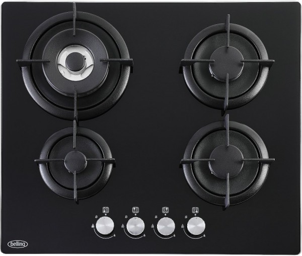 Belling 444411637 60cm Black Gas On Glass 4 Burner Hob GTG603RI