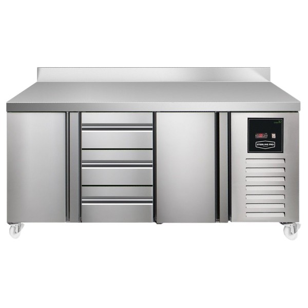 Sterling Pro SPI7180131SBINS Green 180cm Wide 214L 2 Doors 3 Drawers Assembled Counter Fridge