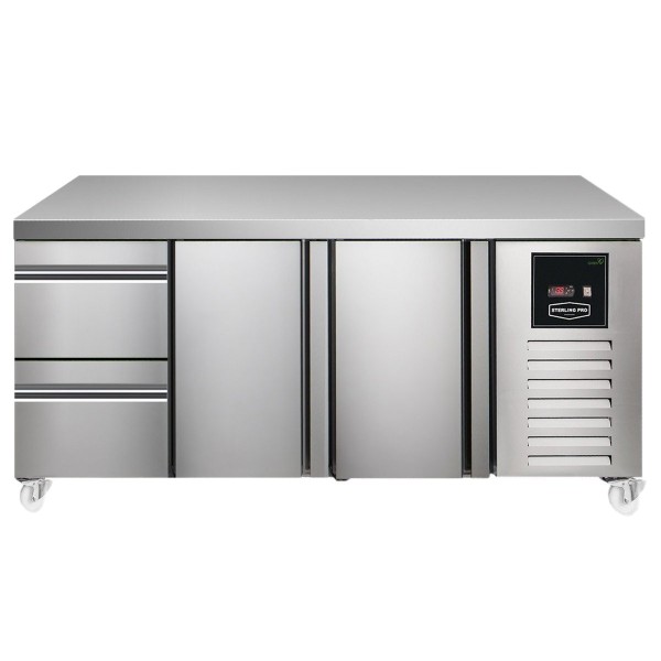 Sterling Pro SPI7180211NSINS Green 180cm Wide 214L 2 Doors 2 Drawers Assembled Counter Fridge