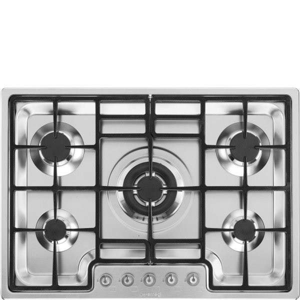 Smeg PGF75-4 72cm Classic Stainless Steel Gas Hob